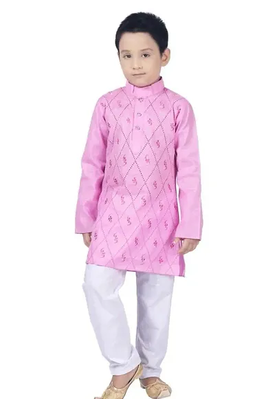Kids Khadi Cotton Kurta and Pyjamas Set For Boys