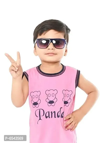 Stylish Pink Cotton Printed Top with Bottom Set For Boys-thumb2