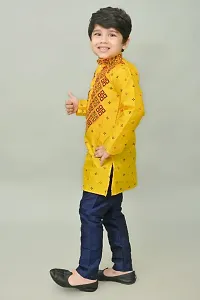 Classic Dupion Silk Printed Kurta Sets for Kids Boys-thumb3