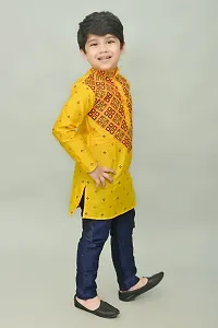 Classic Dupion Silk Printed Kurta Sets for Kids Boys-thumb4