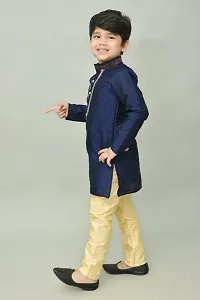 Classic Dupion Silk Printed Kurta Sets for Kids Boys-thumb2