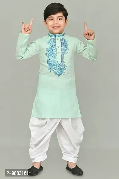 BOYS EMBROIDERY KURTA  PYJAMA SET-thumb0