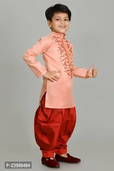 Classic  Embroidery Work kurta and Pajama set for Kids Boys-thumb3