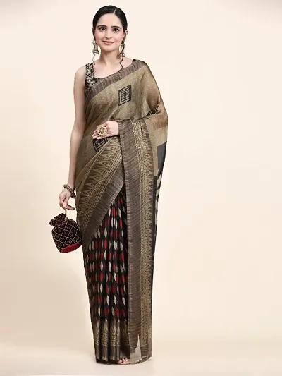 Glamorous Chiffon Saree with Blouse piece 