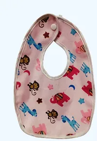 Maalove Printed Waterproof Button Baby Bibs Set of 3 Pink-thumb2