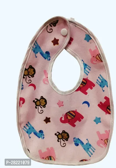 Maalove Printed Waterproof Button Baby Bibs Set of 3 Pink-thumb3