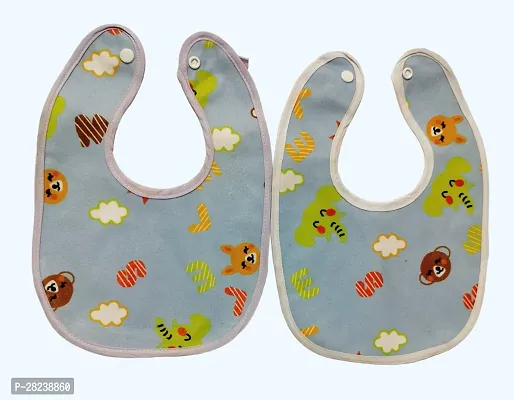 Waterproof Button Baby Bibs for Feeding Pack Of 2-thumb0