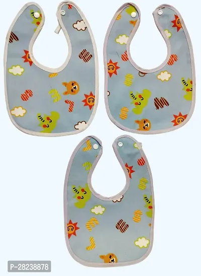 Waterproof Button Baby Bibs for Feeding Pack Of 3
