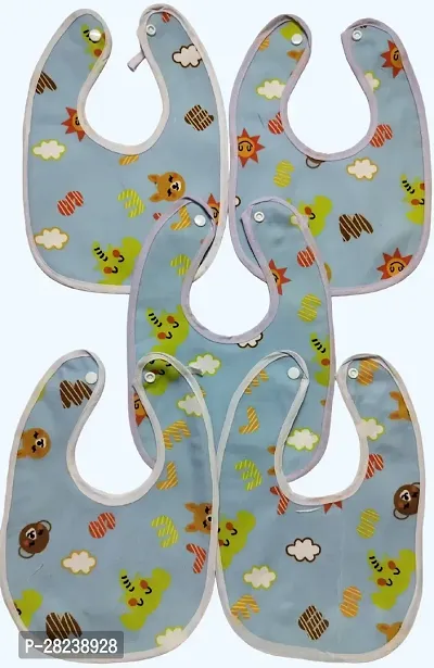 Waterproof Button Baby Bibs for Feeding Pack Of 5