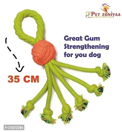 PET ZONIYAA Attractive Cotton Poly Mix Chew Dog Toys Rope for Adult, Small  Medium Dogs for Teething Suitable for Small and Medium Puppies (Pack of 4)-thumb2