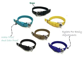 Pet Zoniyaa's Latest Edition of Colorfull , Attractive and Durable 0.75 inch Dog Collar (G,Y,B,BL,C,SB)(Specially for Small Size Dogs)  (Pack of 6)-thumb2