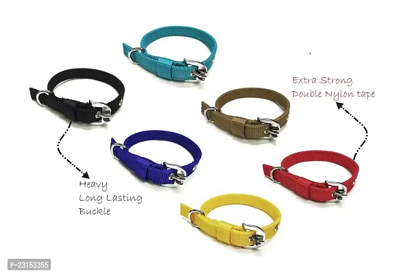 Pet zoniya's Latest Edition of colorfull,Attractive and Durable 0.75 inch Dog Collar(SB,Y,B,BL,C,R)(Specially for Small Size of Dogs)(Pack of 6)-thumb3