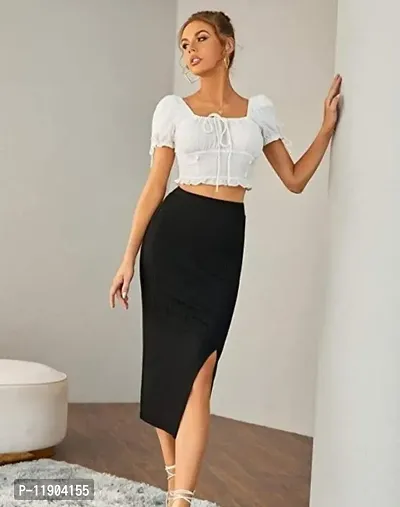 Trendy Stylish Cotton High Rise Skirts For Women-thumb0