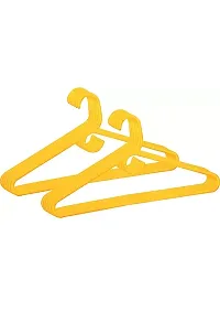 Rudra World Heavy Quality Polypropylene Plastic Cloths Hanger Clothes Hanger Clothes Hanger Wardrobe Durable Use for Hanging Summer Cloths Home and Shop Office ( Yellow ) Pack of 12-thumb1