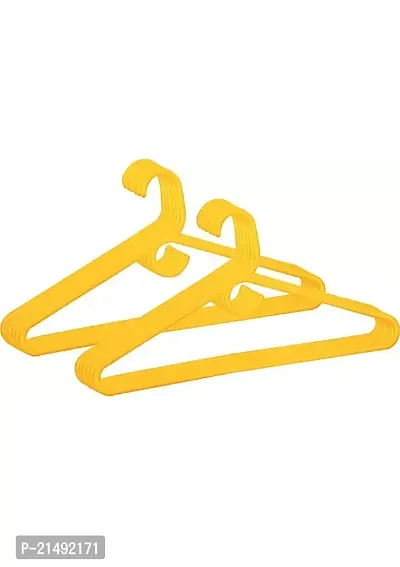 Rudra World Heavy Quality Polypropylene Plastic Cloths Hanger Clothes Hanger Clothes Hanger Wardrobe Durable Use for Hanging Summer Cloths Home and Shop Office ( Yellow ) Pack of 12-thumb2