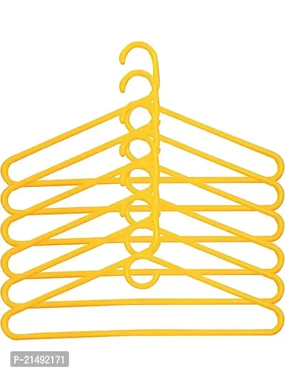 Rudra World Heavy Quality Polypropylene Plastic Cloths Hanger Clothes Hanger Clothes Hanger Wardrobe Durable Use for Hanging Summer Cloths Home and Shop Office ( Yellow ) Pack of 12-thumb3