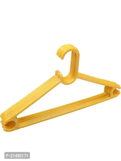 Rudra World Heavy Quality Polypropylene Plastic Cloths Hanger Clothes Hanger Clothes Hanger Wardrobe Durable Use for Hanging Summer Cloths Home and Shop Office ( Yellow ) Pack of 12-thumb0