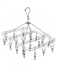 Truvik Stainless Steel Metal Drying Hanger 28 Clips Rack for Hanging Underwear, Bra, Baby Clothes, Diapers, Towel, Hat, Scarf, Gloves( Pack of 1)-thumb3