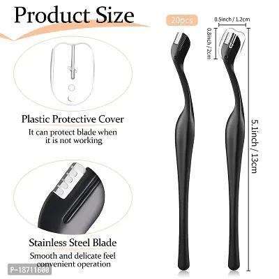 20 Pieces Eyebrow Razors Eyebrow Shaper Facial Trimmer Small Blade Size Dermaplaning Tool for Women Men Makeup Face Too,Black-thumb2