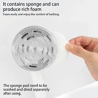 Storgem Shower Brush,Soft Silicone Body Scrubber,Back Scrubber with Long Handle for Bath or Shower of skin cleaning Exfoliating Gentle Massage,Non-Slip, BPA-Free, Built-in sponge (Gray)-thumb2