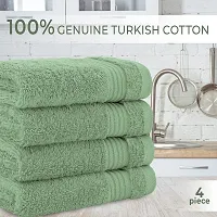 Luxury Turkish Cotton Washcloths for Easy Care, Extra Soft and Absorbent, Fingertip Towels, 4 Pack Washcloth Set by United Home Textile, Sage Green-thumb1