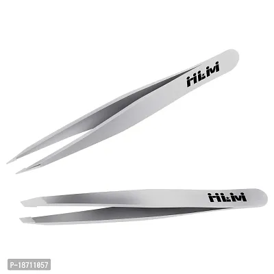 Precision Tweezers for Eyebrows-NLM Tweezers Set for Ingrown Hair Removal, Professional Brow Remover Tools for Women and Girls, Hair Plucking Daily Beauty Tool with Leather Case-thumb3