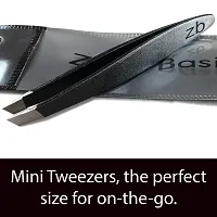 Zizzili Basics Mini Slant Tweezers - Best Tweezers for Eyebrow, Facial Hair Removal and your Precision Needs (Midnight Ombre)-thumb1