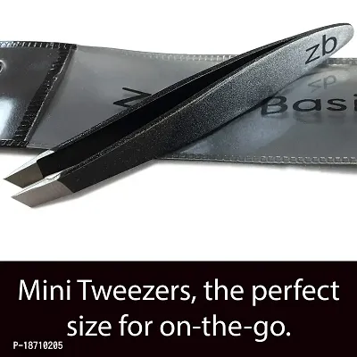 Zizzili Basics Mini Slant Tweezers - Best Tweezers for Eyebrow, Facial Hair Removal and your Precision Needs (Midnight Ombre)-thumb2