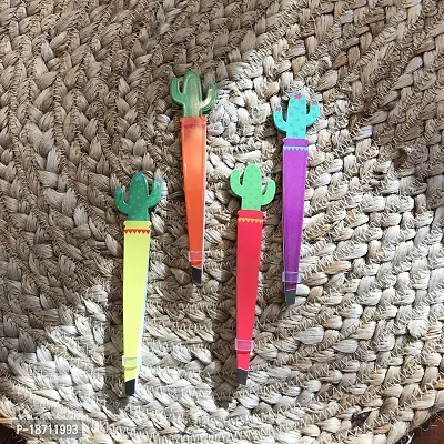 Cute Cactus Tweezer Set (4 pack) Slant Tweezers Assorted Set Southwestern Souvenir Gift Tweezer Bundle-thumb2