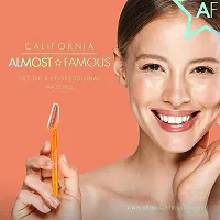 Almost Famous Face Exfoliator Beauty Razors For Face Hair Removal for Women, Orange (Pack of 6)-thumb2