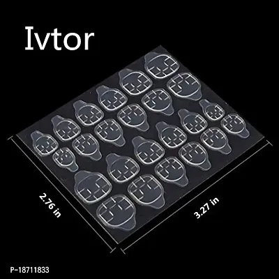 Ivtor 10 Sheets Waterproof Breathable Jelly Double Sided Adhesive Tabs Nail Glue Sticker False Nail Tips-thumb2