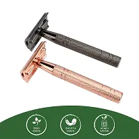 LAGIPA Double Edge Safety Razor with 10pcs Blades, Rose Gold Safety Razor For Women Men, Metal Single Blade Razor Fits All double Edge Blade, Reusable Razor, Eco Friendly Wet Shaving-thumb4