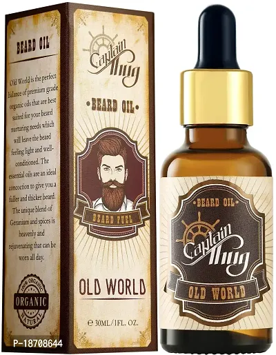 Captain Thug Old World Beard Growth Oil - Ultra Premium - 6 Essential Oils - Promotes Beard and Mustaches Growth for Men - 30 ml