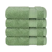 Luxury Turkish Cotton Washcloths for Easy Care, Extra Soft and Absorbent, Fingertip Towels, 4 Pack Washcloth Set by United Home Textile, Sage Green-thumb4
