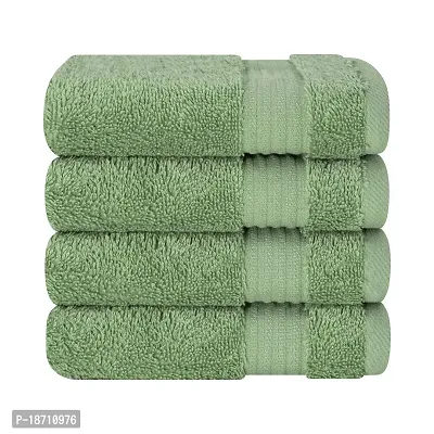 Luxury Turkish Cotton Washcloths for Easy Care, Extra Soft and Absorbent, Fingertip Towels, 4 Pack Washcloth Set by United Home Textile, Sage Green-thumb5