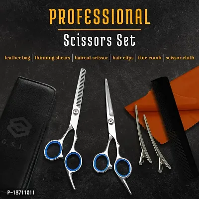 G. S. I. 7 Pcs Hair Cutting Kit - Hair Cutting Tools Include Hair Cutting Scissors, Thinning Shears, Comb  Case - Hair Cutting Scissors Kit for Hair Stylist, Barber, Home - Can be used for MenWomen-thumb4