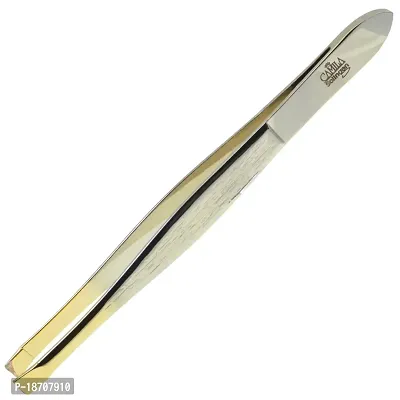 Straight: Camila Solingen Cs31 3 1/2 Gold Tipped Tweezers (Straight)