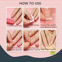 Ivtor 10 Sheets Waterproof Breathable Jelly Double Sided Adhesive Tabs Nail Glue Sticker False Nail Tips-thumb3