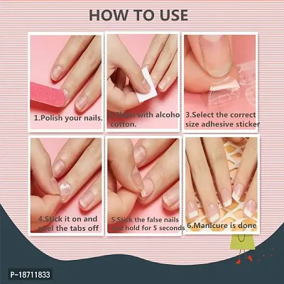 Ivtor 10 Sheets Waterproof Breathable Jelly Double Sided Adhesive Tabs Nail Glue Sticker False Nail Tips-thumb4