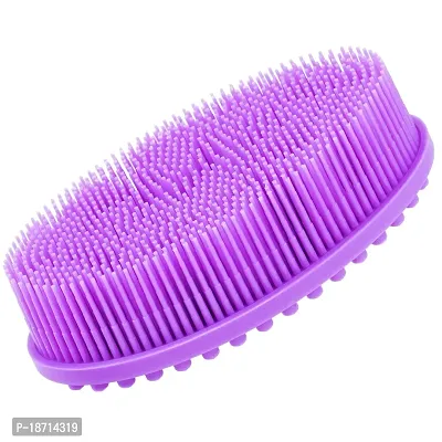 SMARTAKE Silicone Bath Brush, Soft Body Brush for Exfoliating  Glowing Skin, Gentle Massage with Body Scrubber for All Kinds of Skin, Hygienic, Long Lasting, Improve Your Blood Circulation (Purple)