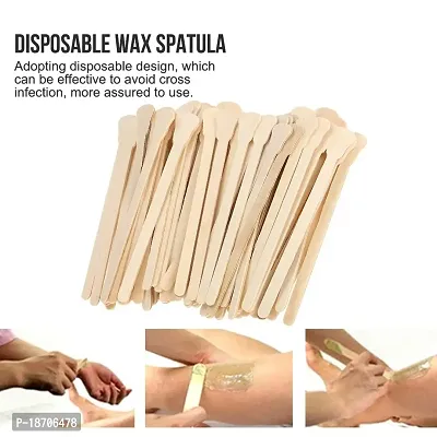 Sonew 100Pcs Disposable Wooden Waxing Spatulas Tongue Depressor Wax Applicator Sticks Facial Cream Spatulas Small Wood Craft Sticks For Waxing Body Hair Care-thumb2