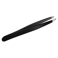 CGBE Tweezers for Eyebrows Professional Stainless Steel Slant Tip Tweezer For Men  Women Great Precision on Brow Facial Hair Ingrown Hair 1 Pack (Black)-thumb2