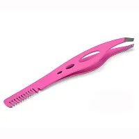 Slant Tweezers-Tweezer Professional Pink Stainless Steel Slant Tip Tweezer-The Best Precision Eyebrow Tweezers with comb-thumb2