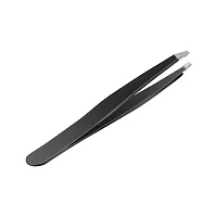 CGBE Tweezers for Eyebrows Professional Stainless Steel Slant Tip Tweezer For Men  Women Great Precision on Brow Facial Hair Ingrown Hair 1 Pack (Black)-thumb3