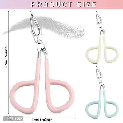 3 Pieces Eyebrow Scissor Handle Tweezers Stainless Steel Scissors Handle Tweezers Scissors Shaped Eyebrow Straight Tip Tweezers Clip Multipurpose Face Makeup Face Care Tools for Trimming and Shaping-thumb2