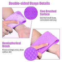 ZKIUTI Back Scrubber for Shower,Silicone Body Scrubber for Men and Women,32 Inches Long Scrubby Buddy, Body Exfoliating,Comfortable Massage, Light and Durable(Purple)-thumb4