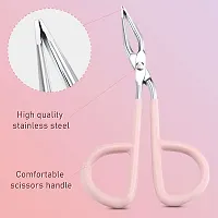 3 Pieces Eyebrow Scissor Handle Tweezers Stainless Steel Scissors Handle Tweezers Scissors Shaped Eyebrow Straight Tip Tweezers Clip Multipurpose Face Makeup Face Care Tools for Trimming and Shaping-thumb3