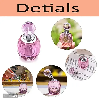 HD Glass Perfume Bottles Empty Mini Pink Refillable Glass Art Decor Perfume Bottle-thumb5