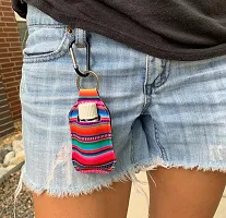 Party Girl Kim Hand Sanitizer Holder - Easy to Use Travel Size Hand Sanitizer Keychain, Attaches Easily to Your Purse, Backpack, Diaper Bag With Key Ring Carabiner Clip for 1 oz Bottles Serape Tie Dye-thumb3