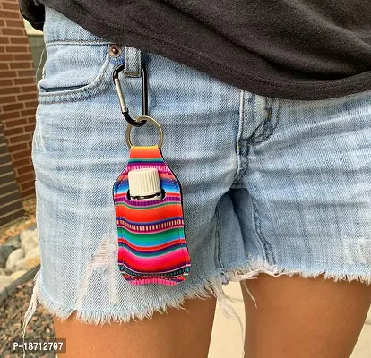 Party Girl Kim Hand Sanitizer Holder - Easy to Use Travel Size Hand Sanitizer Keychain, Attaches Easily to Your Purse, Backpack, Diaper Bag With Key Ring Carabiner Clip for 1 oz Bottles Serape Tie Dye-thumb4